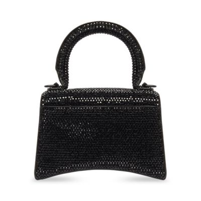 Hourglass Mini Handbag with Chain and Rhinestones