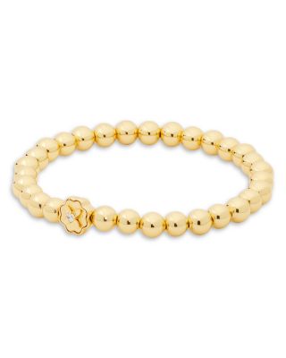 kate spade new york Golden Hour Pave Flower Beaded Stretch Bracelet