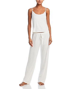 Shop Aqua Pointelle Camisole & Long Pajama Set - 100% Exclusive In Ivory