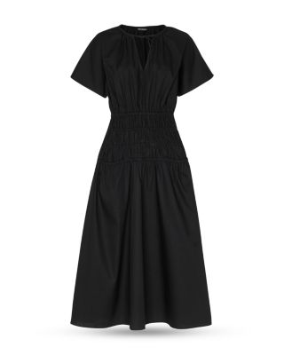 Poplin Shirred Dress