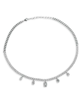 ZYDO - 18K White Gold Mosaic Diamond Charm Necklace, 16"