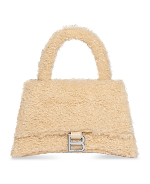 Balenciaga Furry Hourglass Small Handbag with Strap