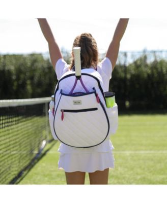  Quilted White Navy Pink Jr. Love Tennis Backpack