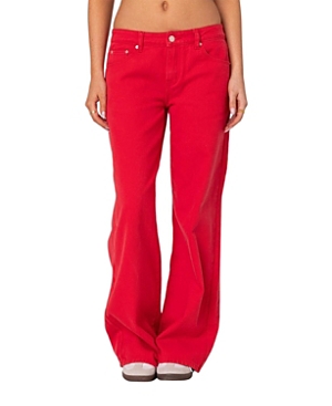 Shop Edikted Roman Low Rise Slouchy Jeans In Red
