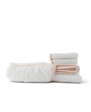Shop Lalo The Hooded Towel + Washcloth 2-pack In Coconut / Grapefruit