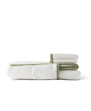 Lalo 100% Organic Hooded Towel + Washcloth 2-pack In Coconut / Sage