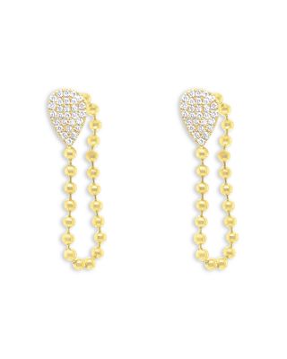 Meira T 14K Yellow Gold Diamond Pear Cluster Chain Drop Earrings