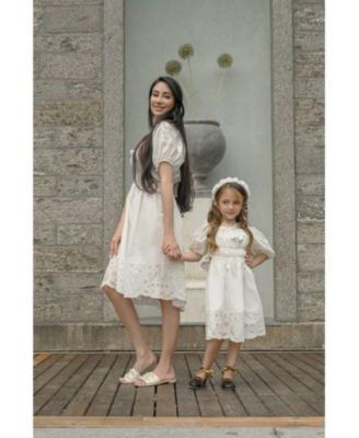 Girls' Blanca White Cotton Dress - Baby, Little Kid, Big Kid