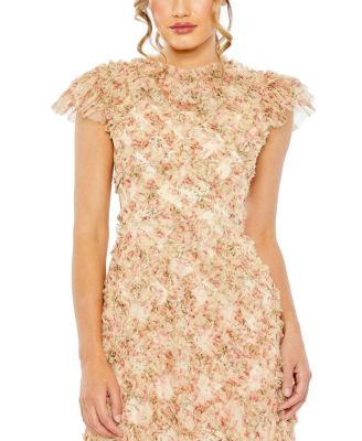 Ruffle Tiered Short Sleeve A Line Dress