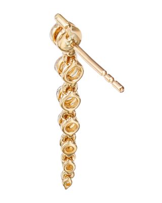 Diamond Graduated Linear Drop Earrings in 14K Yellow Gold, 0.5 tcw