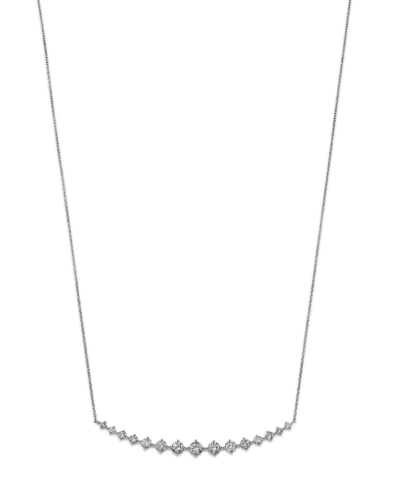 Bloomingdale's Fine Collection Diamond Graduated Curved Bar Necklace in 14K White Gold, 1.50 ct. t. w.