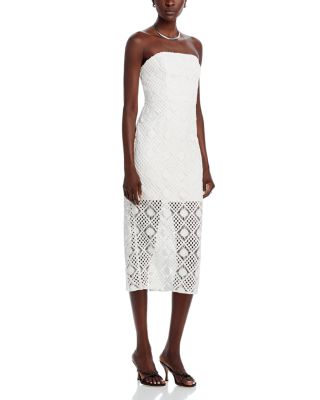 MILLY - Strapless Diamond Crochet Dress