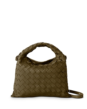 Shop Bottega Veneta Hop Mini Shoulder Bag In Khaki/brass