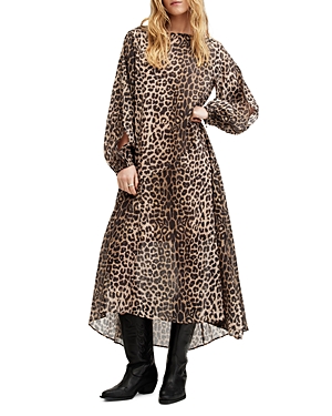 Shop Allsaints Jane Leppo Dress In Leopard Brown