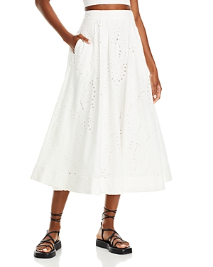 Shop Milly Butterfly Eyelet Skirt In White