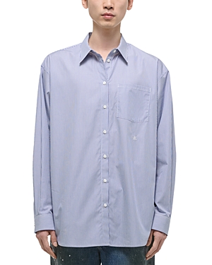 Shop Helmut Lang Oversized Shirt In Blue Stripe