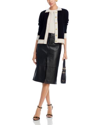 100% Cashmere Contrast Trim Cardigan - Exclusive