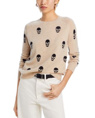 100% Cashmere Skull Print Crewneck Sweater - Exclusive