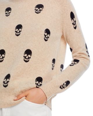 100% Cashmere Skull Print Crewneck Sweater - Exclusive