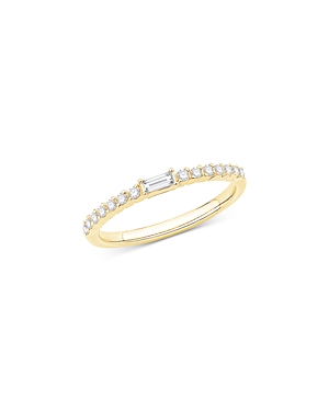 Diamond Baguette & Round Band in 14K Yellow Gold, 0.20 ct. t.w.