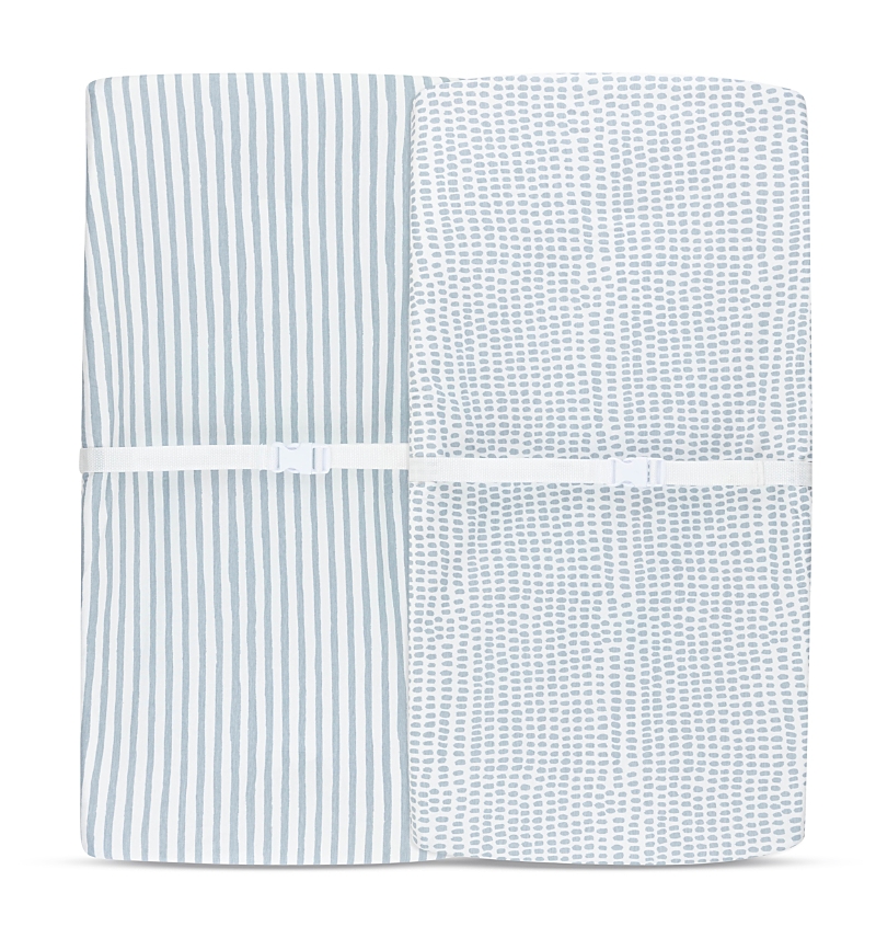Ely's & Co. Waterproof Changing Pad Cover Cradle Sheet Set In Blue Stripes  Splash