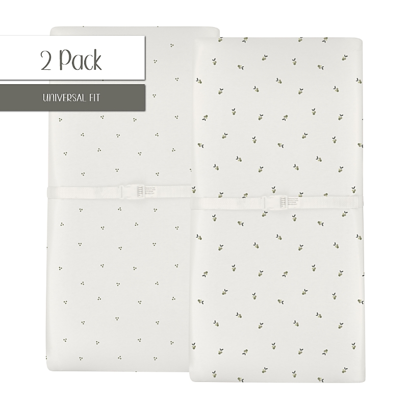 Ely's & Co. Waterproof Changing Pad Cover Cradle Sheet Set In Sage Berry Cluster Dot