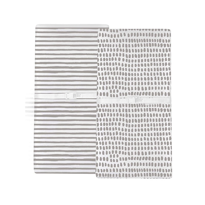 Ely's & Co. Waterproof Changing Pad Cover Cradle Sheet Set In Taupe Stripes Splash