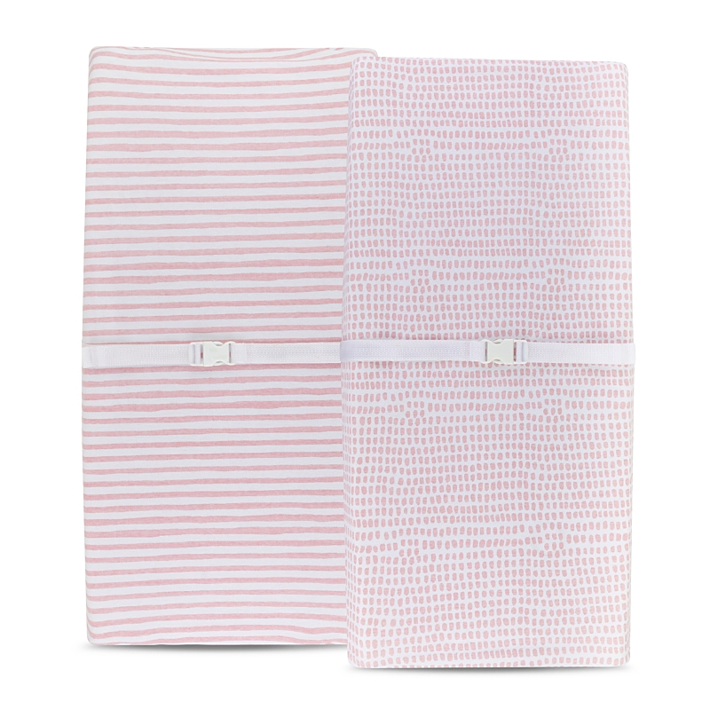 Ely's & Co. Waterproof Changing Pad Cover Cradle Sheet Set In Mauve Stripes Splash