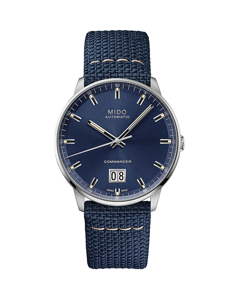 Mido Commander Ii Big Date Watch, 42mm In Blue