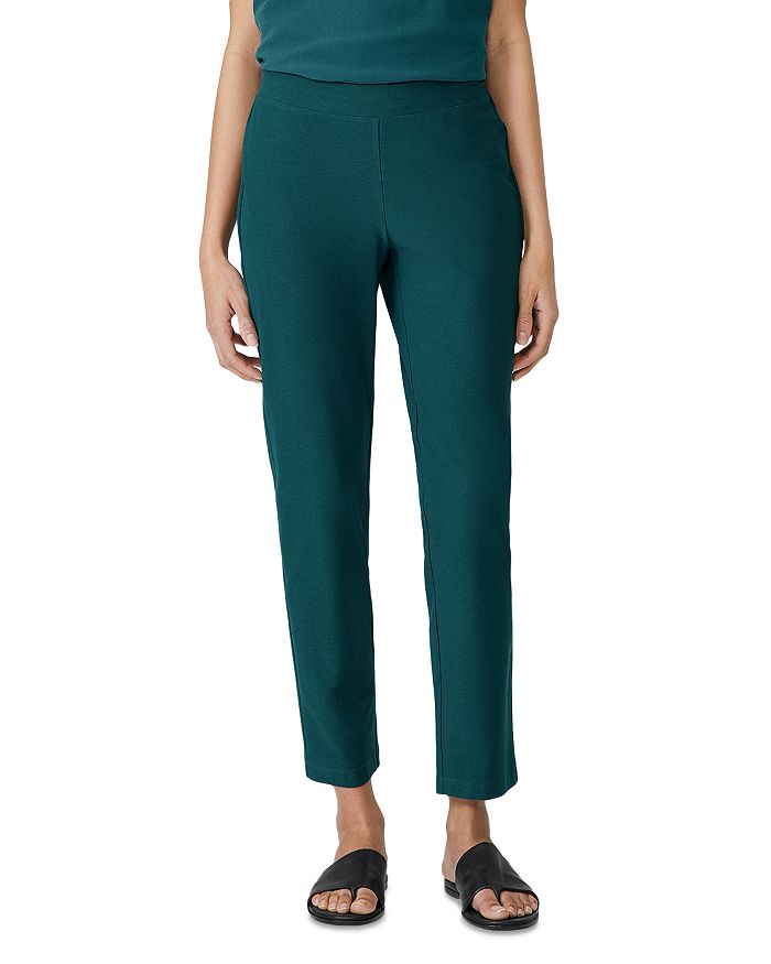 Eileen Fisher Women's Stretch Crepe Slim Ankle Pants Green Size X-Small