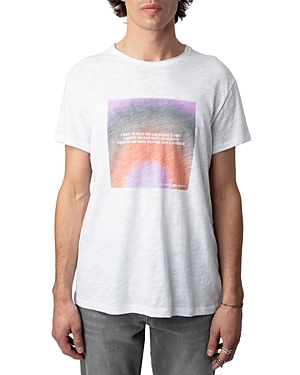 Shop Zadig & Voltaire Toby Flamme Photoprint Tee In Blanc