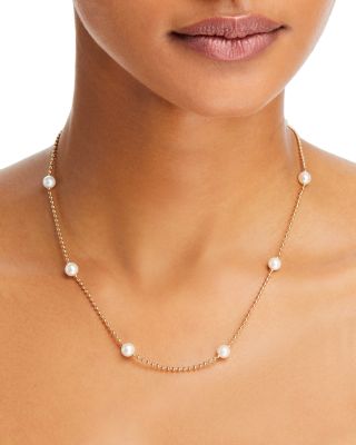 18K Yellow Gold Cultured Pearl Necklace