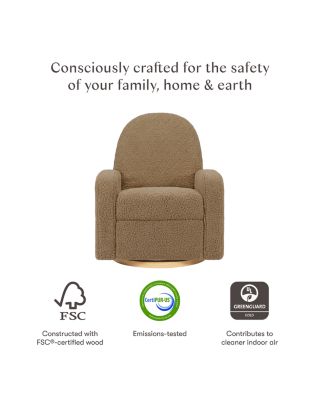 Nami Electronic Recliner and Swivel Glider Recliner in Faux Shearling with USB Port