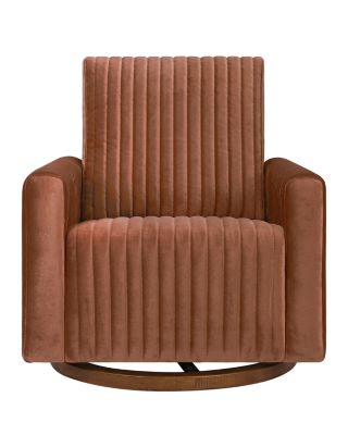 Poe Velvet Channeled Swivel Glider