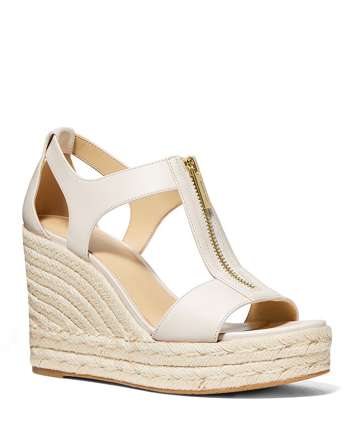 Michael Kors Women's Berkley Front Zip Espadrille Wedge Heel Platform