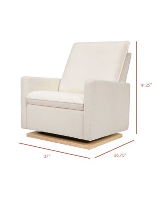 Cali Chantilly Fleece Pillowback Chair and a Half Glider With Light Wood Base