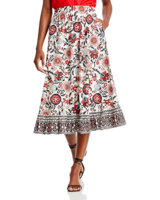 T Tahari - Printed Midi Skirt