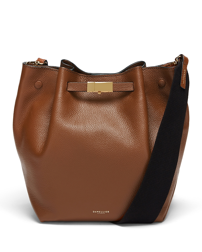 Demellier Women's New York Leather Bucket Bag In Tan/gold