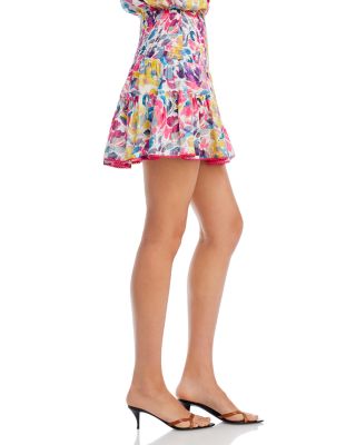 Smocked V Mini Skirt - Bloom main image 0