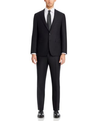 Capri Black Textured Solid Slim Fit Suit