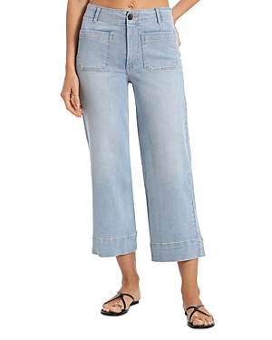 Bagatelle High Rise Cropped Straight Jeans In Siene Wash In Blue