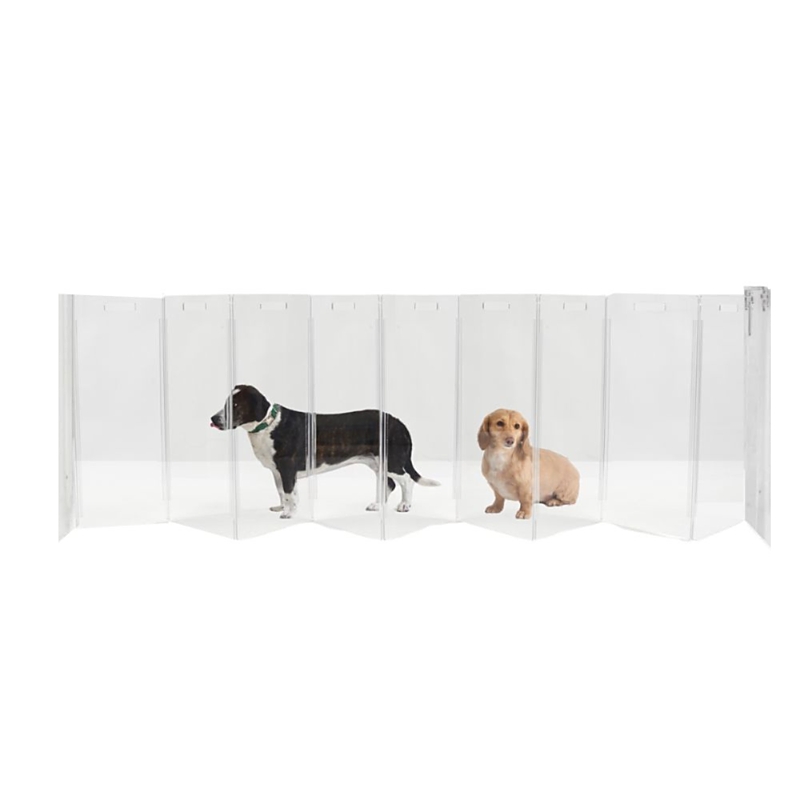 Hiddin Wall Mounted Clear Pet Gate Zig Zag,10 Panel