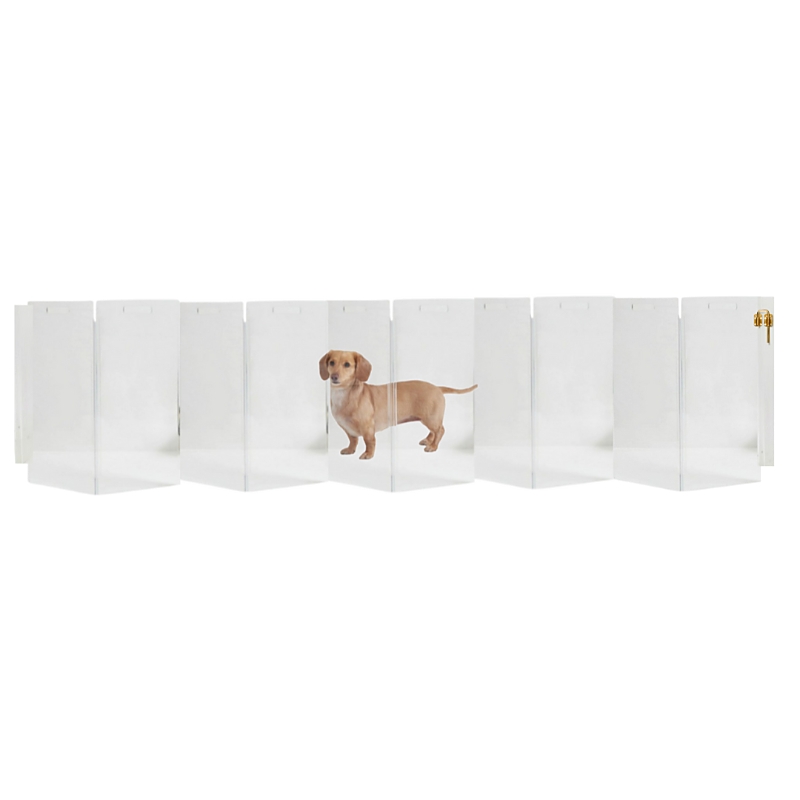 Hiddin Wall Mounted Clear Pet Gate Zig Zag,10 Panel