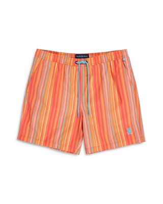 Psycho Bunny - Anton Stretch Stripe Regular Fit 5.75" Swim Trunks