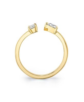  Mixed Lab-Grown Diamond Cuff Ring in 14K Yellow Gold, .50ctw Baguette & Trillion Lab Grown Diamonds