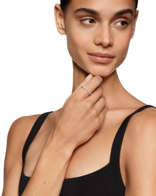 Stax Zig Zag Ring in Sterling Silver with Diamonds, 2mm