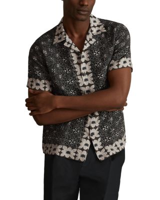 REISS - Pantain Printed Camp Shirt