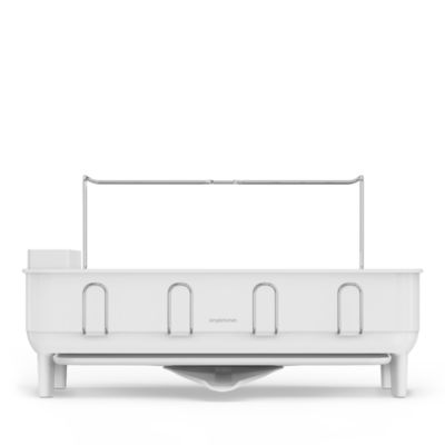 Steel Frame Kitchen Dish Drying Rack with Swivel Spout Drain