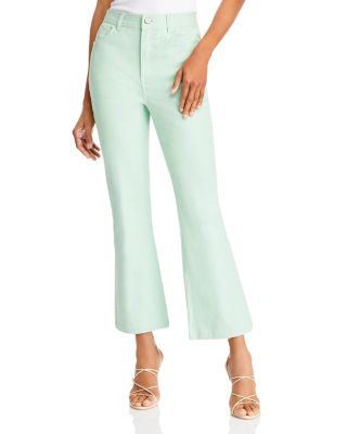 Cinq a Sept Aubrey Striped Flare Jeans in Lush Meadow/Skylight