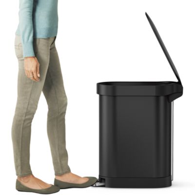 45 Liter Slim Kitchen Trash Can with Liner Pocket